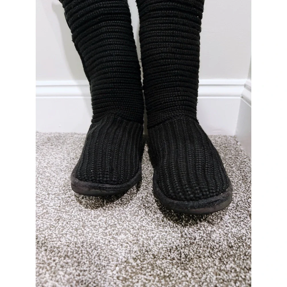 Ugg Classic Cardy Knit Tall Boots in Black